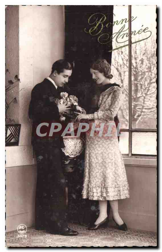 CPA Bonne Annee Femme