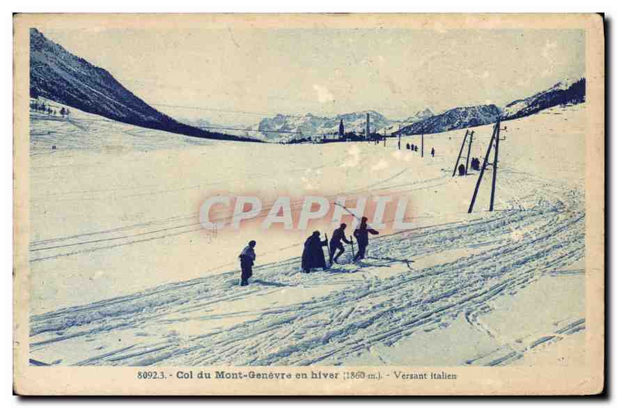 CPA Col du Mont Genevre en Hiver Versant Italien 