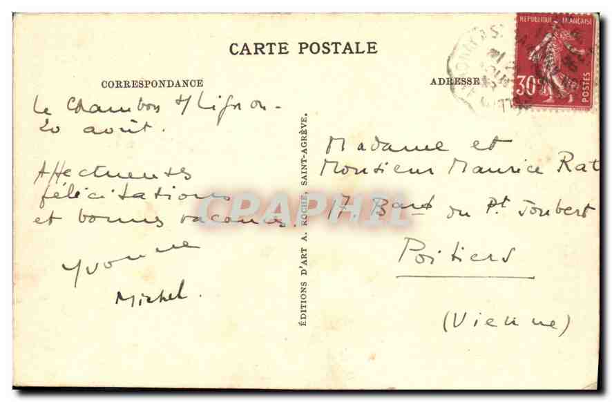 CPA Le Mezenc roi des Cevennes et le Signon  — Rückseite