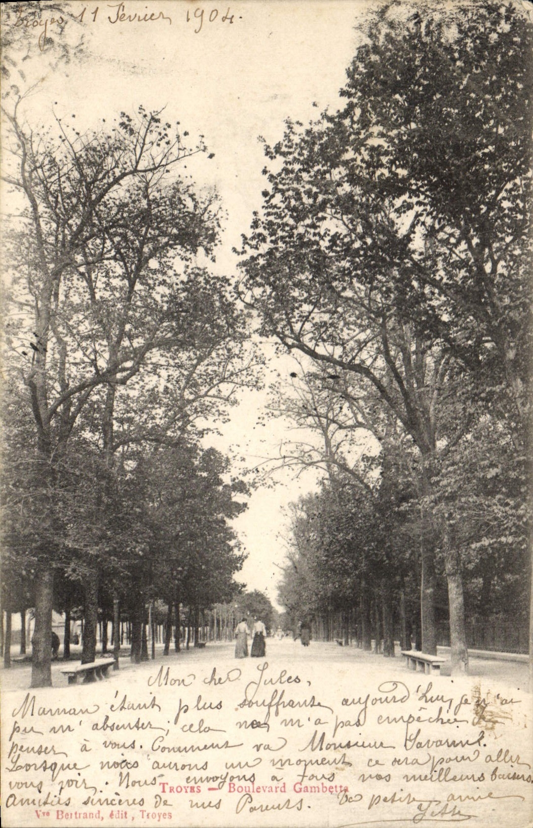 Boulevard Gambetta — Troyes — éditeur Vve Bertrand, n° 24