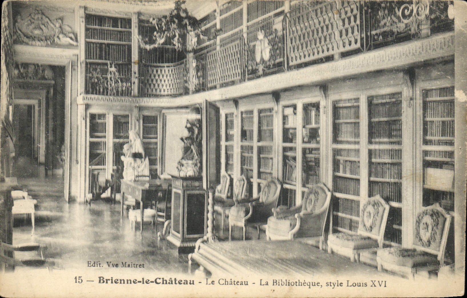 Brienne-le-Château — Le Château — La Bibliothèque, style Louis XVI — Edit. Vve Maitret