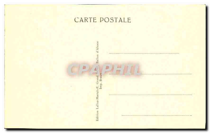 CPA Ballon d'Alsace Le Chalet Bonaparte et Hotel Lalloz  — Rückseite