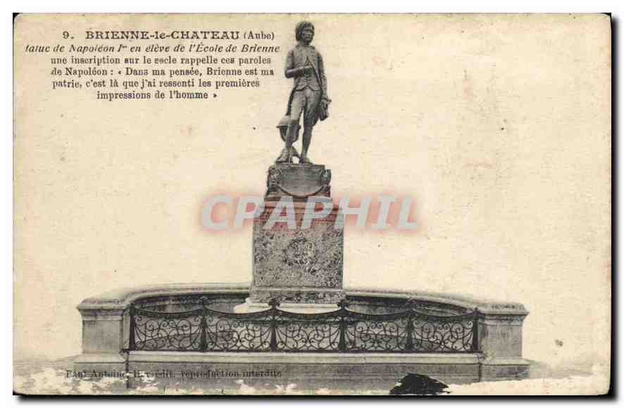 Brienne-le-Château (Aube) — statue de Napoléon Ier en élève de l'École de Brienne — éditeur L. P. X., Paris