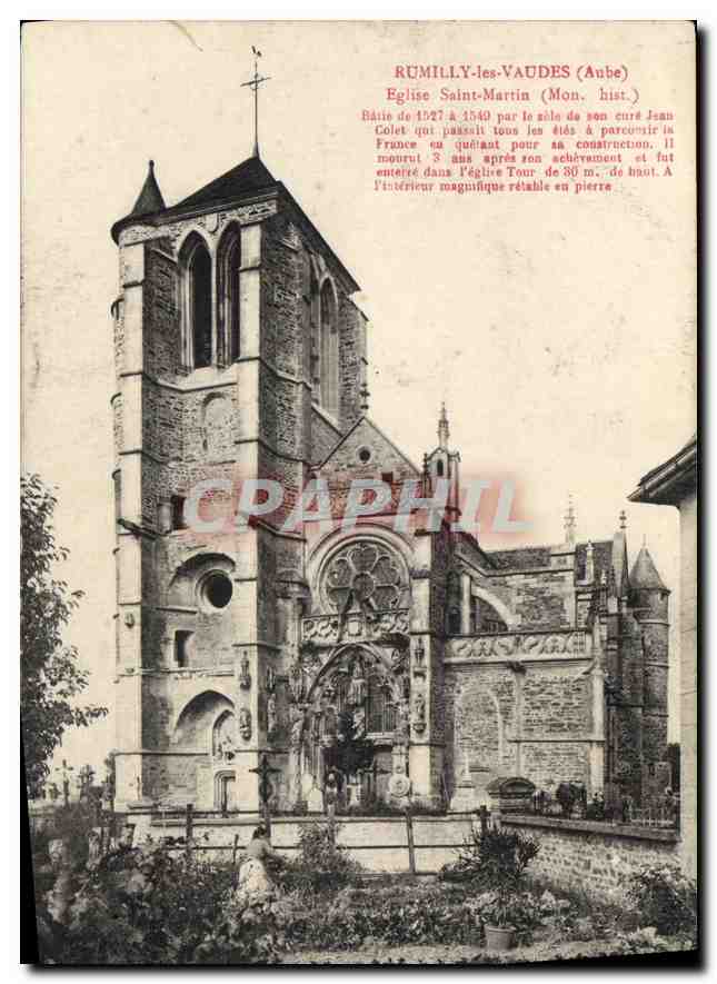 CPA Rumilly les Vaudes Aube Eglise Saint Martin Mon Hist 