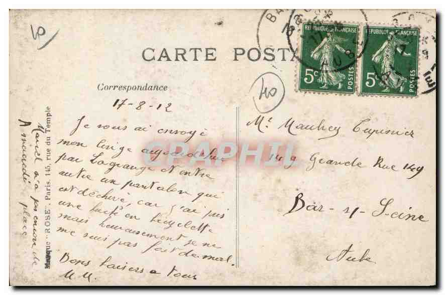 CPA Troyes Aube l'Hotel de Vauluisant  — Rückseite