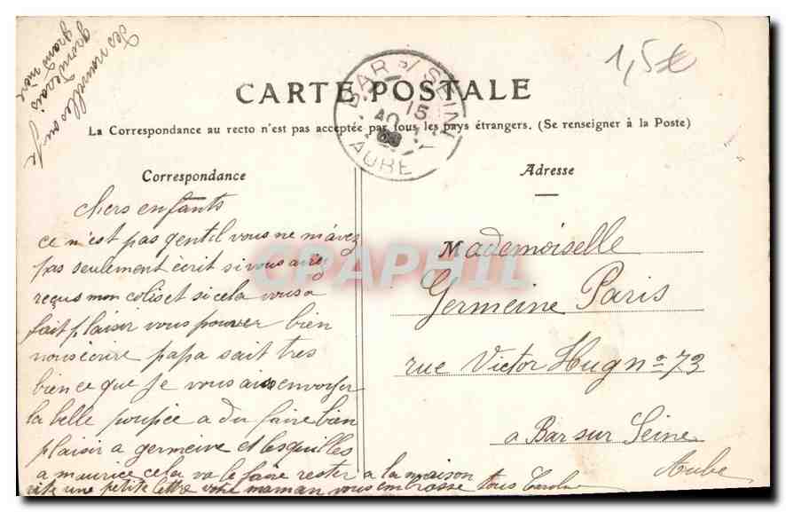 Troyes — Caisse d'Epargne et de Prévoyance — M.-L., Troyes — Verso