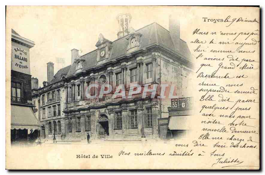 Hôtel de Ville — Troyes — éditeur anonyme, n° de série non visible
