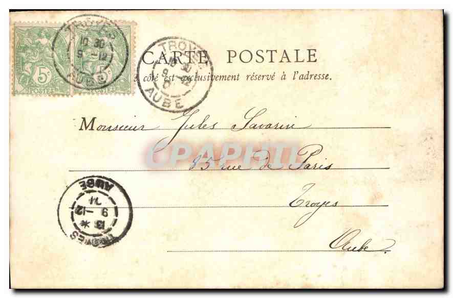 Hôtel de Ville — Troyes — éditeur anonyme, n° de série non visible — Reverso
