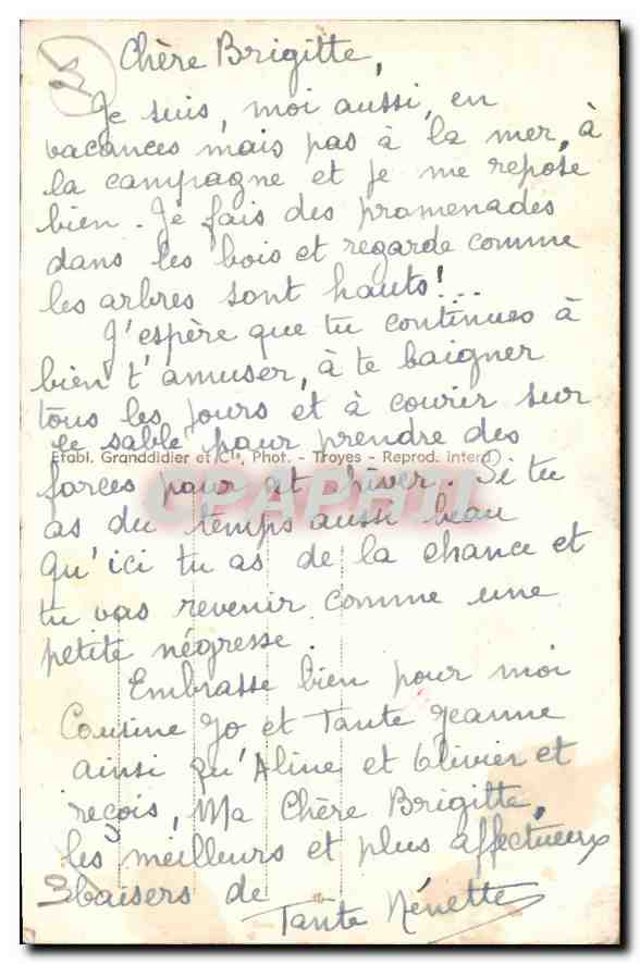 CPA Les Riceys Aube Allee des Platanes du Chateau de Ricey Bas  — Back