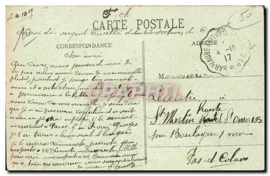 Château de Brie-sur-Château (Aube) — Façade principale — Collection P. Astaïne — Verso