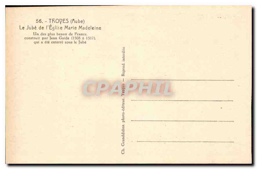 CPA Troyes Aube Le Jube de l'Eglise Marie Madeleine  — Verso