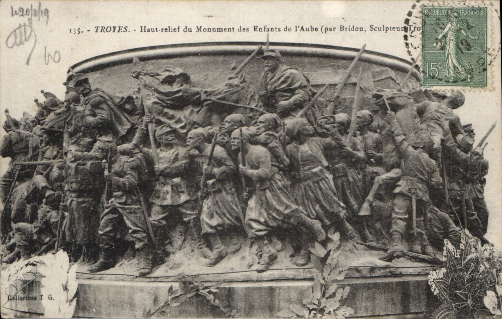 Troyes - Haut-relief du Monument des Enfants de l'Aube (par Briden, Sculpteur Troyes)