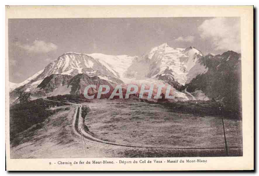 CPA Chemin de fer du Mont Blanc Depart du Col de Voza Massif du Mont Blanc 