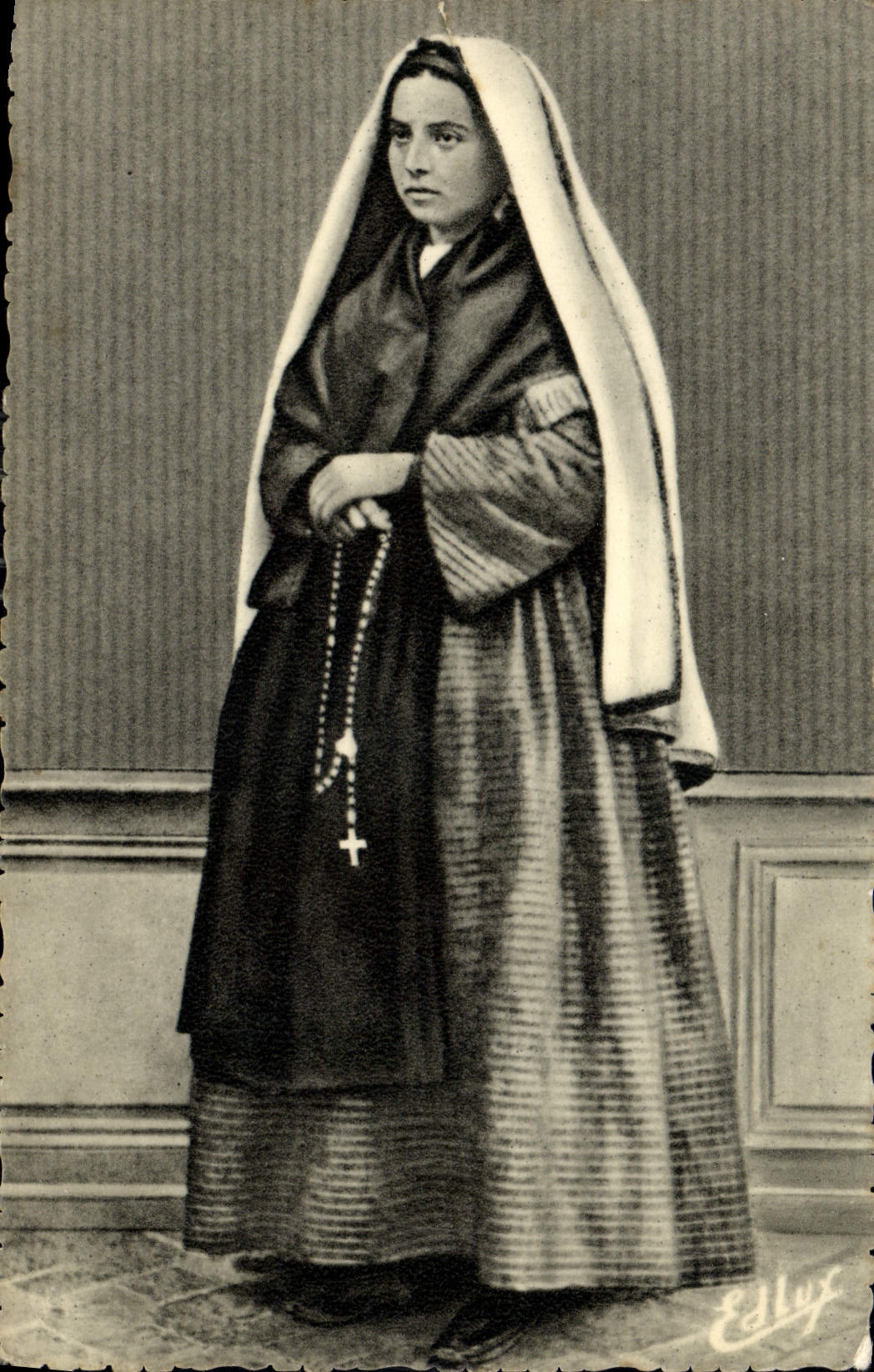 CPA Lourdes Sainte Bernadette Soubirous Portrait Authentique 