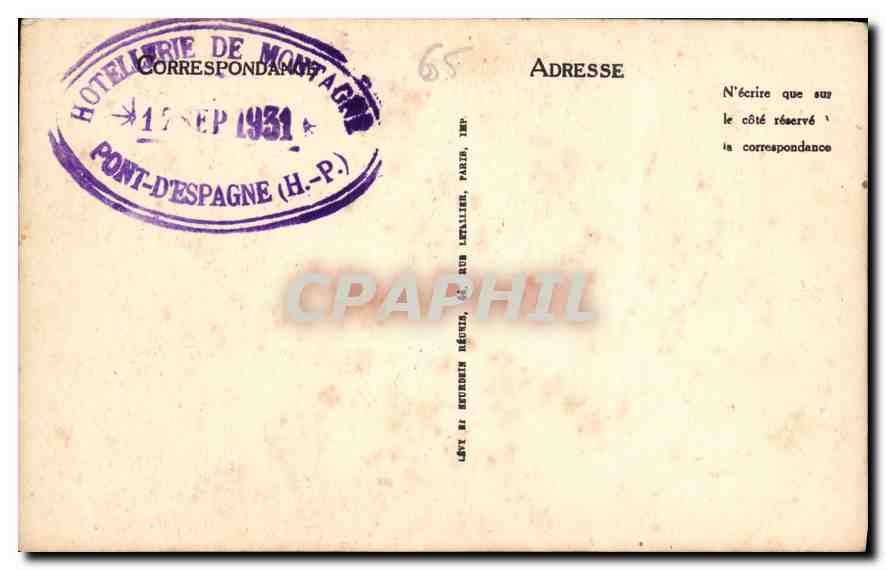 CPA Route et Chemin de fer de Pirrefitte a Cauterets Le Limacon  — Rückseite