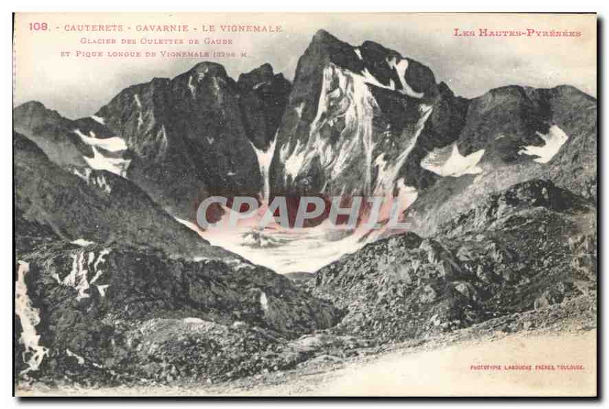 Cauterets - Gavarnie - Le Vignemale — Glacier des Oulettes de Gaube et Pique Longue de Vignemale (2798 m) — Phototype Labouché, Toulouse