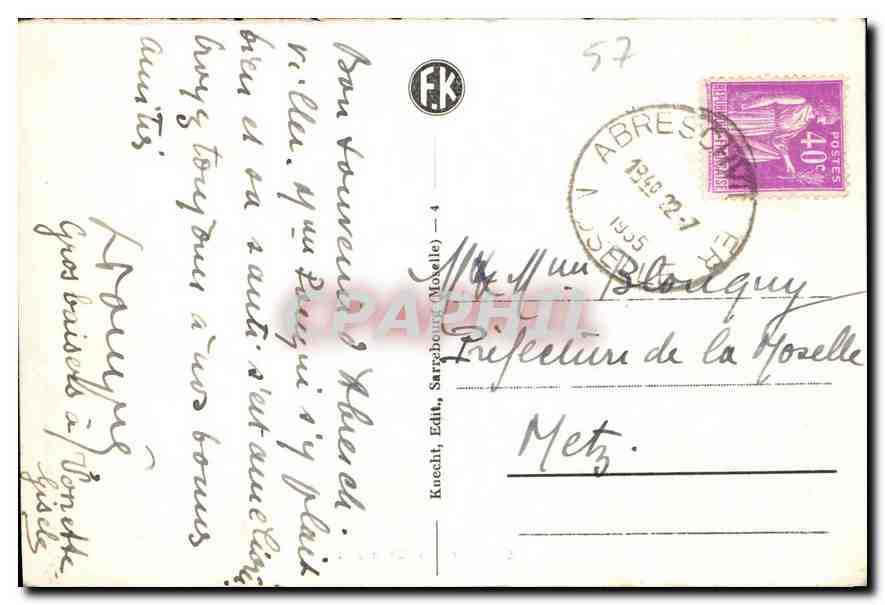 CPA Donon  — Verso