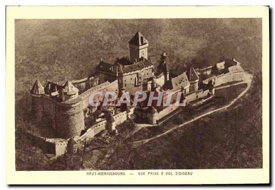 CPA Haut Koenigsbourg Vue prise a Vol d'Oiseau 