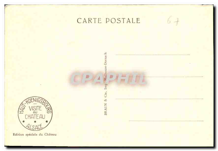 CPA Haut Koenigsbourg Vue prise a Vol d'Oiseau  — Verso