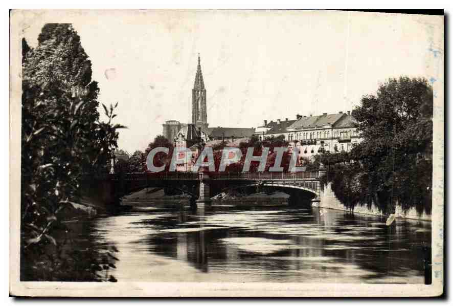 CPA Strasbourg Pont de l'Universite et Cathedrale 