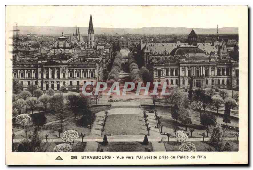 CPA Strasbourg Vue vers l'Universite prise du Palais du Rhin 