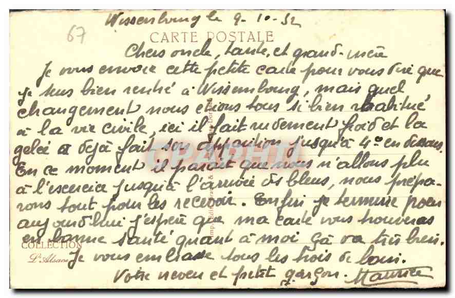 CPA Le Donon  — Rückseite