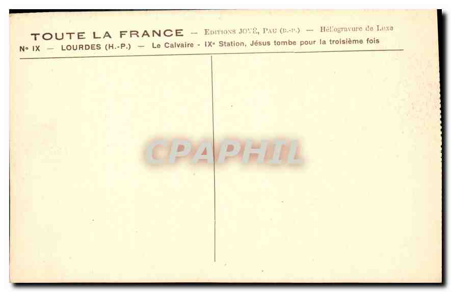 CPA Lourdes HP Le Calvaire IX Station Jesus tombe pour la troisieme fois  — Back