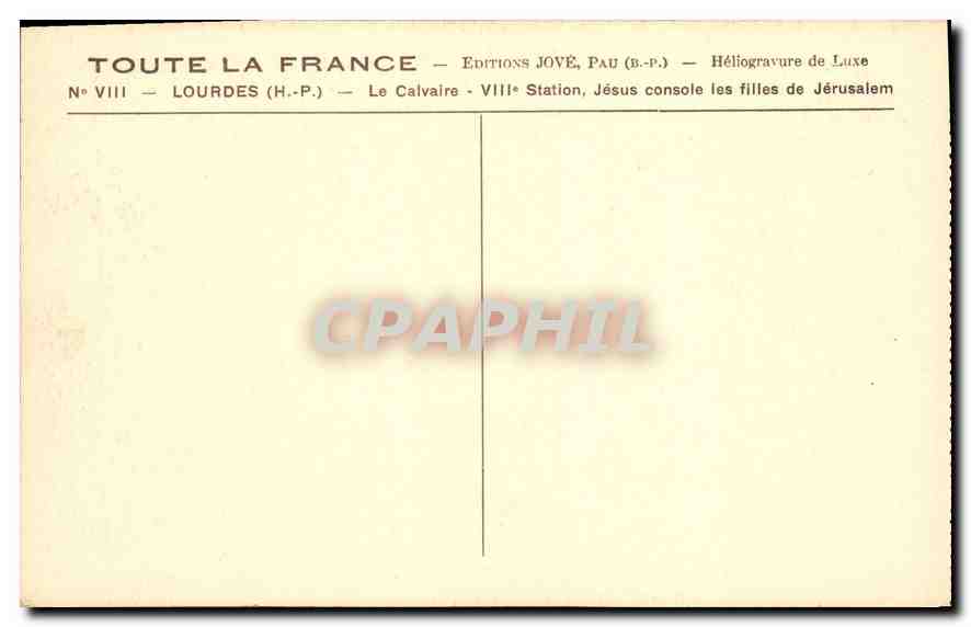 CPA Lourdes HP Le Calvaire VIII Station Jesus console les filles de Jerusalem  — Verso