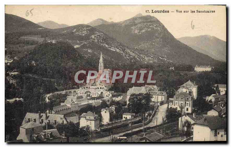 CPA Lourdes Vue sur les Sanctuaires 