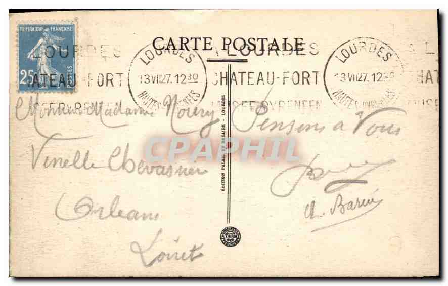 CPA Lourdes Vue sur les Sanctuaires  — Verso