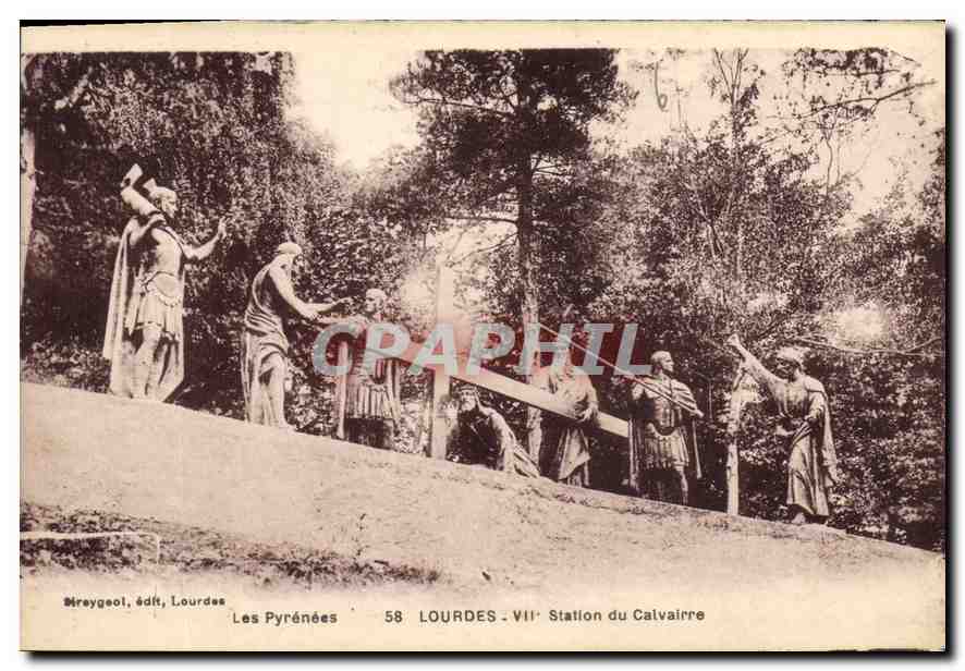 CPA Lourdes VII Station du Calvaire 