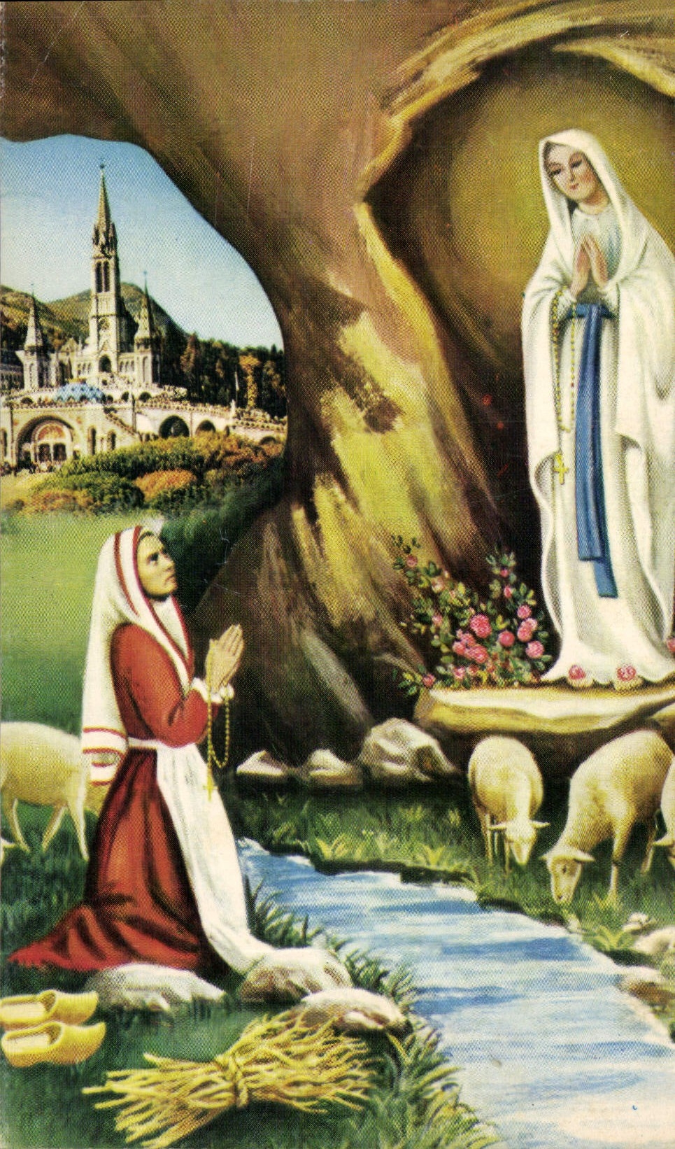 CPA Lourdes Les malades sont ramenes de la Grotte et rentrent a l'Asile Notre Dame 