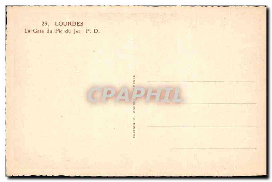 CPA Lourdes La Gare du Pic du Jer  — Rückseite