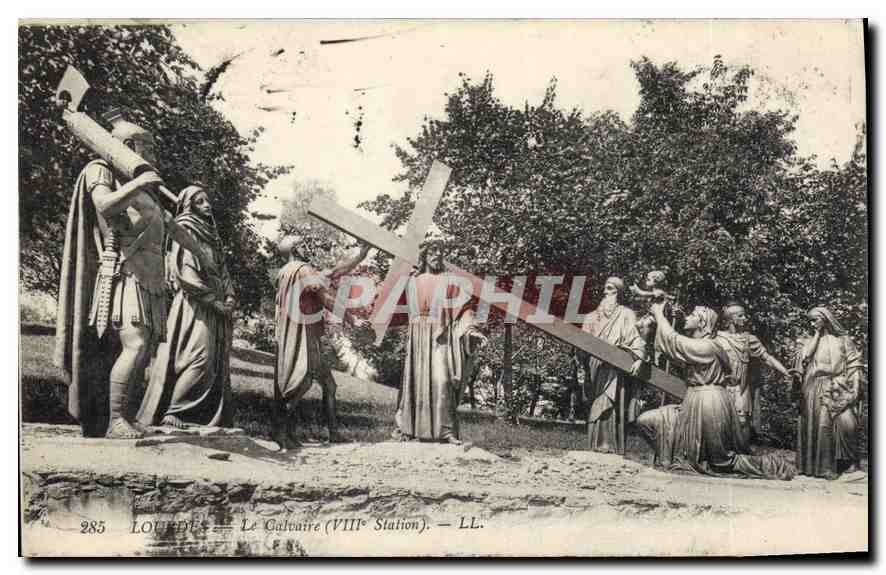 CPA Lourdes Le Calvaire VIII Station 