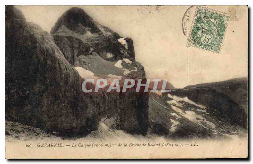 CPA Gavarnie Le Casque vu de la Breche de Roland