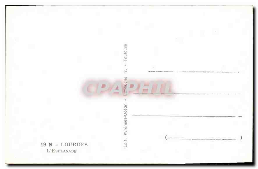 CPA Lourdes L'Esplanade  — Verso