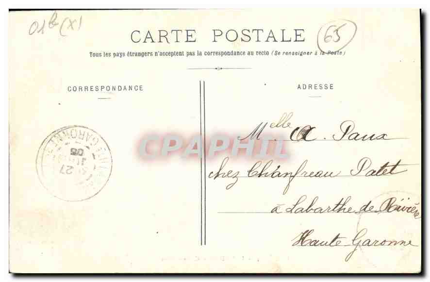 CPA Lourdes Chateau Fort  — Verso