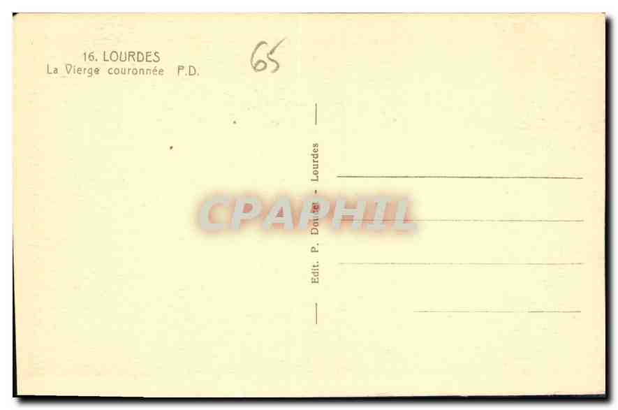 CPA Lourdes La Vierge Couronnee  — Rückseite
