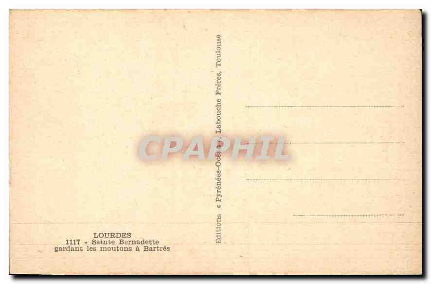 CPA Souvenir de Lourdes  — Verso