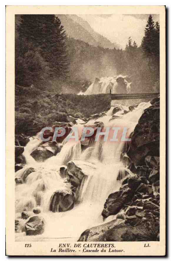 CPA Env de Cauterets La Raillere Cascade du Lutour 
