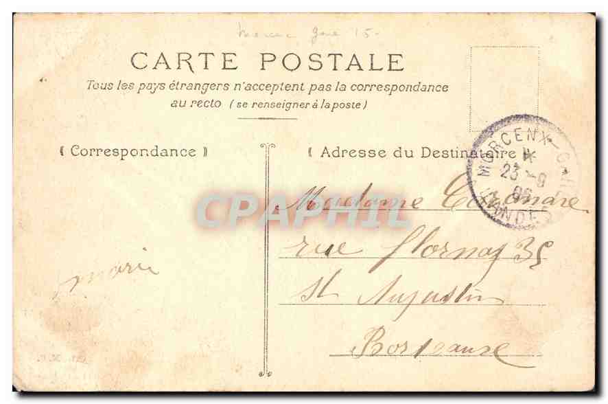 CPA Cauterets vu du Mamelon Vert  — Verso