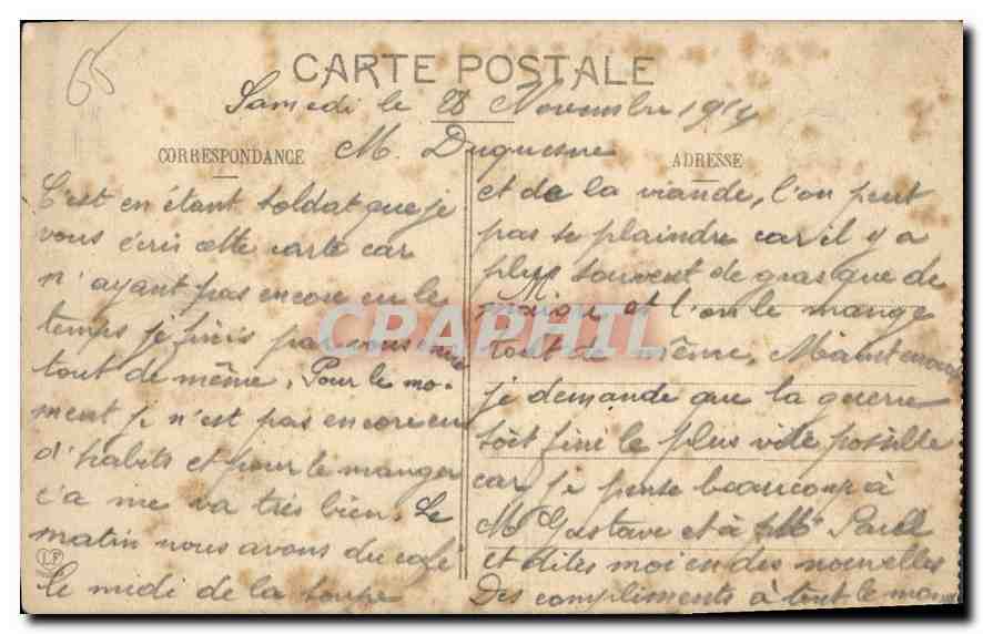 CPA Lourdes L'Apparition  — Verso