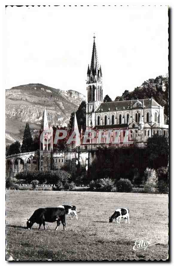 CPA Lourdes La Basilique et le Pic du Jer 