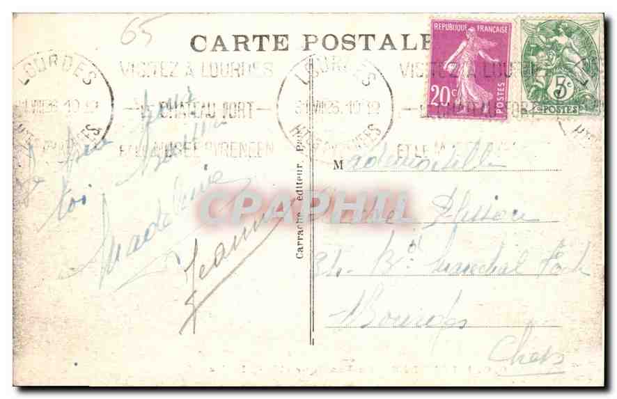 CPA Lourdes La Basilique et le Calvaire  — Verso