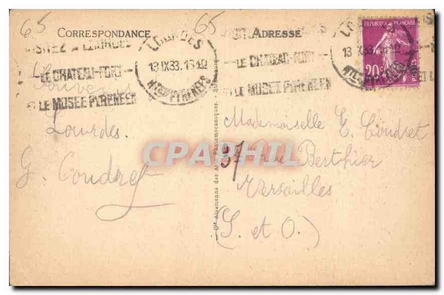 CPA Lourdes La Basilique et la Vierge couronnee  — Verso