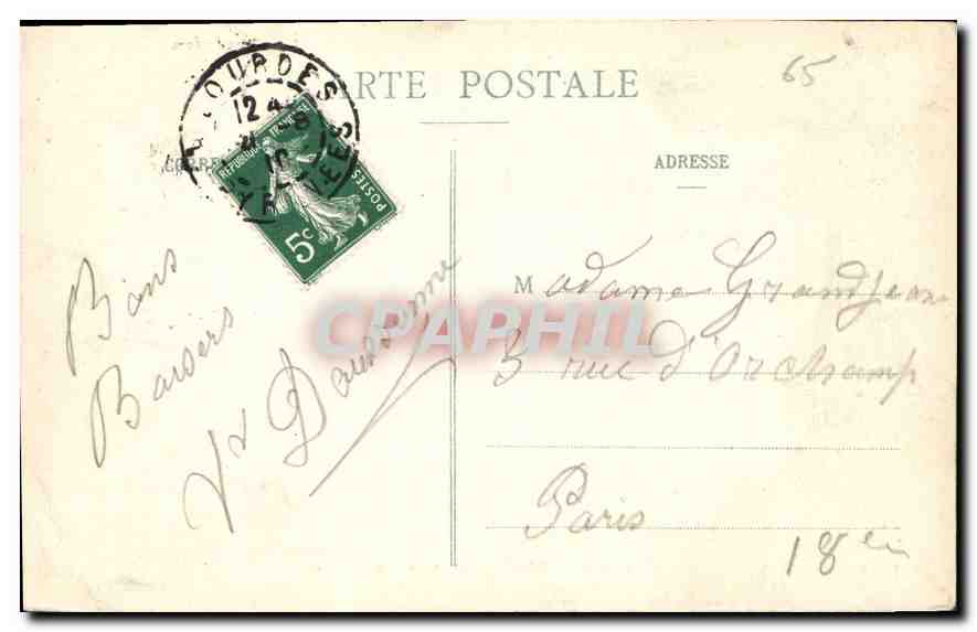 CPA Lourdes Station du Calvaire  — Verso