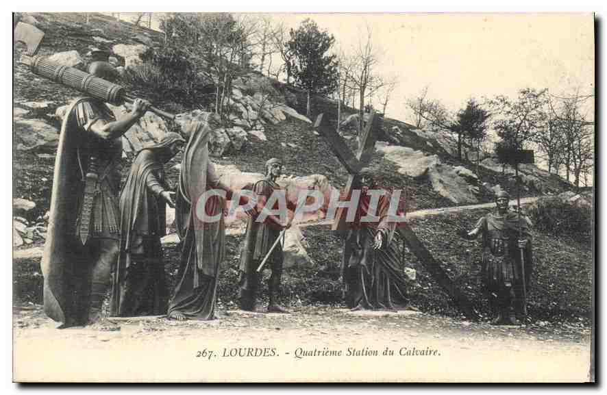 CPA Lourdes Quatrieme Station du Calvaire 