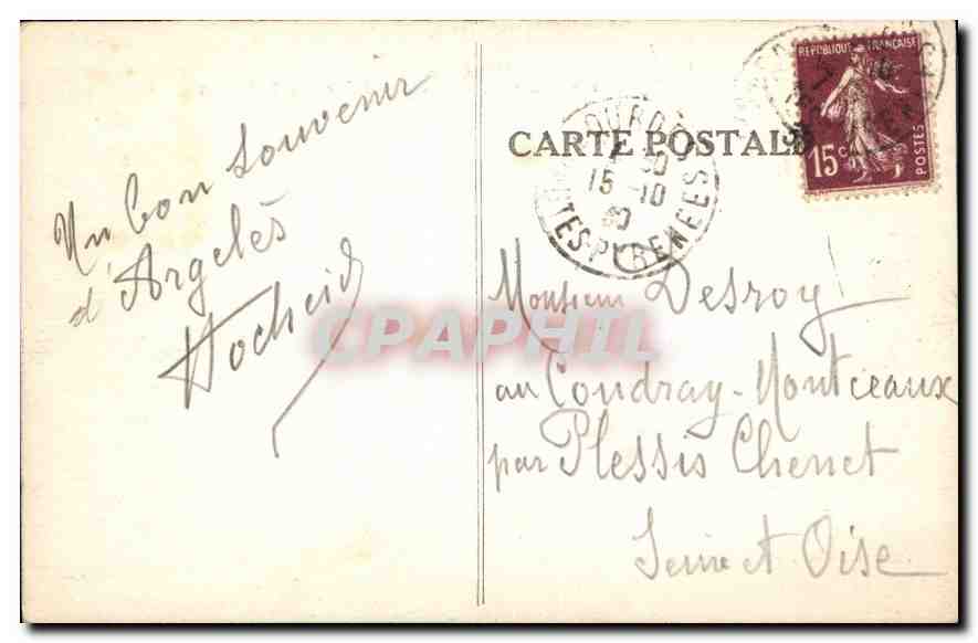 CPA Lourdes La Vallee d'Argeles et la Chaine des Pyrenees  — Verso