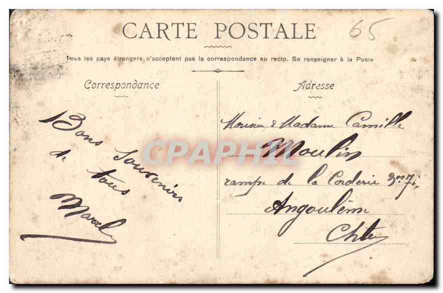 CPA Lourdes Le Viaduc du Funiculaire  — Verso