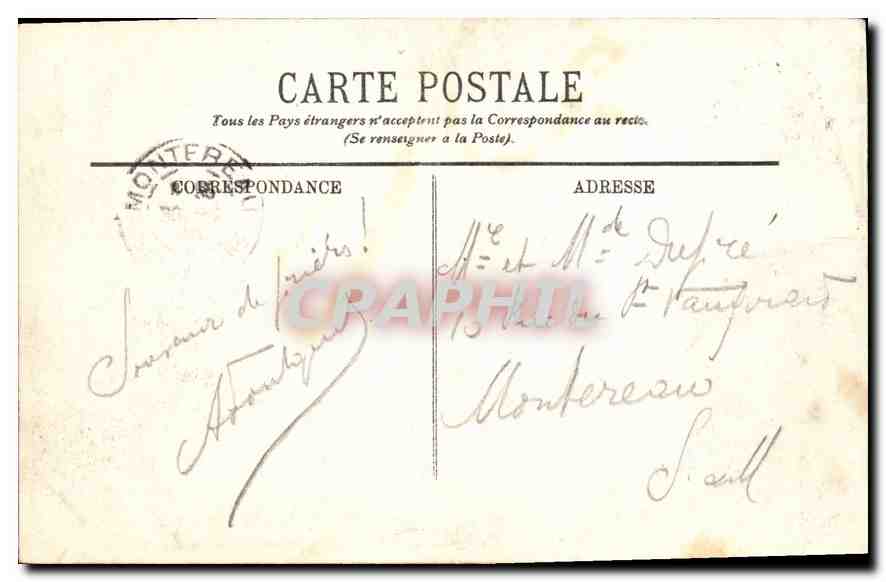 CPA Lourdes Le Pont du Boulevard et le Chateau  — Verso
